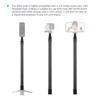 Kép 3/8 - Andoer 2,1 méteres teleszkópos szelfi állvány, szénszálas 3 részes 1/4 hüvelykes csavarral, INSTA360 X2/X3 kompatibilis