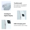 Kép 5/11 - 5 fokozatú USB-s nyaki, lapátnélküli ventilátor digitális kijelzővel, 2600 mAh kapacitással - Fehér