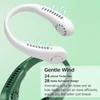 Kép 3/9 - 5 fokozatú USB-s nyaki, lapátnélküli ventilátor digitális kijelzővel, 2600 mAh kapacitással - Zöld