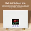Kép 7/10 - Azonnali 3 kW-os mini elektromos, tartály nélküli vízmelegítő, falra szerelhető LED kijelzővel, 3 fokozatú hőmérséklet-beállító távirányító - Fehér