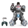 Kép 1/6 - JC09 2,4G távirányítós robot négykerék-meghajtású vízbomba spray-robot játék fényzenével (1 távirányító) - Ezüst
