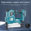 Kép 5/8 - Vezeték nélküli elektromos tűzőgép 200db 32mm-es és 200db 50mm-es szögekkel, kompatibilis Makita lítium akkumulátorral - Kék