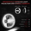 Kép 9/11 - 7 hüvelykes autós LED-es fényszórók távolsági/tompított fénnyel DRL 6000K/3000K 300W vízálló kerek fényszórókkal