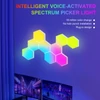 Kép 6/6 - BT Graffiti Wifi Hangvezérlés Hatszögletű játékhoz méhsejt, furcsa fényű tábla illesztő kvantum hangulatú fali lámpa