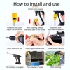 Kép 6/8 - 24 V 7500 mAh újratölthető akkumulátoros vezeték nélküli nagynyomású mosó 6 permetezési mód akkumulátorral és töltővel