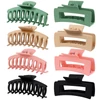 Kép 1/9 - Bestauty Plastic Matt Hair Claws Hajkapocs kombinált szett Egyszerű csúszásmentes hajfogó erős tartású elegáns női frizurához (8 db) - Stílus 4
