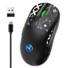Kép 6/12 - hxsj T90 2.4G vezeték nélküli mechanikus egér, ergonómikus kialakítás, 10 millió billentyűleütés élettartam 3600 DPI 11 RGB világítási mód - Fekete
