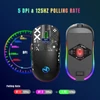 Kép 8/12 - hxsj T90 2.4G vezeték nélküli mechanikus egér, ergonómikus kialakítás, 10 millió billentyűleütés élettartam 3600 DPI 11 RGB világítási mód - Fekete