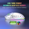 Kép 6/12 - hxsj T90 2.4G vezeték nélküli mechanikus egér, ergonómikus kialakítás, 10 millió billentyűleütés élettartam 3600 DPI 11 RGB világítási mód - Fehér