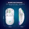 Kép 8/12 - hxsj T90 2.4G vezeték nélküli mechanikus egér, ergonómikus kialakítás, 10 millió billentyűleütés élettartam 3600 DPI 11 RGB világítási mód - Fehér