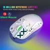 Kép 10/12 - hxsj T90 2.4G vezeték nélküli mechanikus egér, ergonómikus kialakítás, 10 millió billentyűleütés élettartam 3600 DPI 11 RGB világítási mód - Fehér