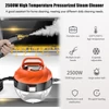 Kép 3/11 - 2500 W-os kézi magas hőmérsékletű, nyomás alatti gőztisztító gép kefefejekkel - Fekete