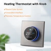 Kép 12/15 - WiFi intelligens termosztát színes képernyő, forgó fűtési termosztát háttérvilágítással/hőmérséklet/érzékelő/idő hőmérséklet-kalibrációs beállítással (kazánfűtés) - Szürke