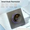 Kép 14/15 - WiFi intelligens termosztát színes képernyő, forgó fűtési termosztát háttérvilágítással/hőmérséklet/érzékelő/idő hőmérséklet-kalibrációs beállítással (kazánfűtés) - Szürke
