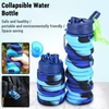 Kép 2/10 - 500 ml-es összecsukható szilikon utazó/sport vizes palack - Szürke