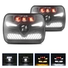 Kép 3/10 - 7x6 5x7 7 hüvelykes négyzet alakú LED-es fényszóró nappali menetfényekkel, irányjelző lámpa távolsági/tompított fény, 4 fényüzemmódú H4 csatlakozó (2 db)
