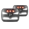 Kép 1/10 - 7x6 5x7 7 hüvelykes négyzet alakú LED-es fényszóró nappali menetfényekkel, irányjelző lámpa távolsági/tompított fény, 4 fényüzemmódú H4 csatlakozó (2 db)