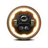 Kép 2/11 - 7 hüvelykes LED-es kerek fényszóró Hi/Lo sugárral, DRL-vel és borostyánsárga irányjelzővel autóhoz, motorkerékpárhoz - 1 db