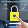 Kép 2/10 - T1004D Smart BT ujjlenyomatos lakat, újratölthető kulcs nélküli zár IP65 vízálló lopásgátló csomagtartó hátizsák zár - Sárga