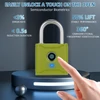 Kép 9/10 - T1004D Smart BT ujjlenyomatos lakat, újratölthető kulcs nélküli zár IP65 vízálló lopásgátló csomagtartó hátizsák zár - Zöld