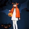 Kép 3/8 - Uniszex gyerek Halloween köpeny ökörszarv kapucnival Cosplay szerepjáték Party Cape jelmez - Narancs