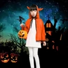 Kép 6/8 - Uniszex gyerek Halloween köpeny ökörszarv kapucnival Cosplay szerepjáték Party Cape jelmez - Narancs