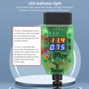 Kép 6/10 - Gépjárműakkumulátor tesztelő Dupla digitális feszültségáram OBD csatlakozó LED jelző magas szigetelésű ECU adatvédelem (12V)