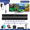 Kép 3/12 - 8x1 HDMI 4K Quad több nézős képernyőelválasztó 8 képernyőelosztó zökkenőmentes kapcsolással