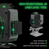 Kép 2/13 - Zöld 4D Green Cross Line Professional építkezéshez Két 360°-os függőleges és két 360°-os vízszintes lézerszintező távirányítóval - 16 vonal