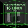 Kép 11/13 - Zöld 4D Green Cross Line Professional építkezéshez Két 360°-os függőleges és két 360°-os vízszintes lézerszintező távirányítóval - 16 vonal
