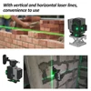 Kép 3/13 - Zöld 4D Green Cross Line Professional építkezéshez Két 360°-os függőleges és két 360°-os vízszintes lézerszintező távirányítóval - 12 vonal