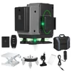 Kép 1/13 - Zöld 4D Green Cross Line Professional építkezéshez Két 360°-os függőleges és két 360°-os vízszintes lézerszintező távirányítóval - 12 vonal