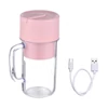 Kép 9/10 - Hordozható turmixgép shake-ekhez és turmixokhoz 340 ml fogantyúval, 6 pengével, vízálló USB Type-C újratölthető - Pink