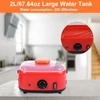 Kép 5/11 - 2800 W-os kézi gőztisztító 2 literes víztartály magas hőmérsékletű 3 bar nyomás alatt kefefejekkel - Piros