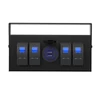 Kép 2/9 - 4 Gang Rocker billenőkapcsoló doboz 4 irányú USB gyorstöltő kék fény kapcsoló Kettős USB 4.8A 12/24V univerzális többfunkciós szerelődoboz lakókocsi kamion utánfutó jachthoz