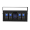 Kép 2/9 - 4 Gang Rocker billenőkapcsoló doboz 4 irányú USB gyorstöltő kék fény kapcsoló Kettős USB 4.8A 12/24V univerzális többfunkciós szerelődoboz lakókocsi kamion utánfutó jachthoz