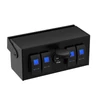 Kép 4/9 - 4 Gang Rocker billenőkapcsoló doboz 4 irányú USB gyorstöltő kék fény kapcsoló Kettős USB 4.8A 12/24V univerzális többfunkciós szerelődoboz lakókocsi kamion utánfutó jachthoz