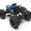 Kép 6/8 - 2,4 GHz-es 4WD terepfém ötvözetű mászóautó kettős vezérlési mód távirányítóval, karórával - Kék, 3 akkumulátor