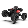 Kép 3/6 - 2,4 GHz-es 4WD terepfém ötvözetű mászóautó kettős vezérlési mód távirányítóval, karórával - Piros, 2 akkumulátor