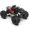 Kép 4/6 - 2,4 GHz-es 4WD terepfém ötvözetű mászóautó kettős vezérlési mód távirányítóval, karórával - Piros, 2 akkumulátor
