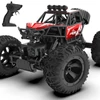 Kép 5/6 - 2,4 GHz-es 4WD terepfém ötvözetű mászóautó kettős vezérlési mód távirányítóval, karórával - Piros, 3 akkumulátor