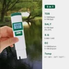 Kép 10/11 - 5 az 1-ben vízminőség-mérő EC/TDS/SALT/S.G/TEMP LCD háttérvilágítású kijelzővel Nagy pontosságú vízvizsgáló készlet ivóvízhez, tápanyagokhoz, termesztéshez, beltéri kerthez, medencéhez, akváriumhoz