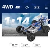 Kép 7/14 - WLtoys 144011 távirányítós 1/14 2,4 GHz 65 KM/H sebesség 4WD terepjáró autó - 1 akkumulátor