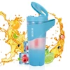 Kép 1/14 - Hordozható turmixgép shake-ekhez és turmixokhoz, 4000 mAh Type-C, újratölthető 460 ml, 6 éles pengével, 22 000 fordulat/perces gyümölcscentrifuga csészével - Kék