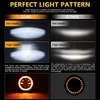 Kép 8/9 - 7 hüvelykes LED-es fényszóró kerek fényszóró Hi/Lo Beam DRL-vel és borostyánsárga irányjelzővel autókhoz, motorkerékpárokhoz - 2 db