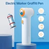 Kép 2/13 - Tenwin Airbrush permetező elektromos jelölő Graffiti toll 2 fúvóka USB töltés