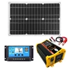 Kép 1/20 - Napelemes energiatermelő rendszer 25 W napelem + 6000 W inverter DC 12 V-tól AC 220 V-ig intelligens LCD kijelzővel, kettős USB töltőporttal + 30 A napelemes töltésvezérlő