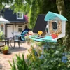 Kép 3/13 - Napenergiával működő intelligens madáretető 1080p HD kamerával AI felismerő madárfajok 2.4G WiFi vezeték nélküli vízálló - Kék
