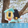 Kép 10/13 - Napenergiával működő intelligens madáretető 1080p HD kamerával AI felismerő madárfajok 2.4G WiFi vezeték nélküli vízálló - Kék