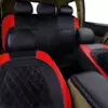 Kép 2/5 - Autós univerzális PU bőr ülésvédő teljes készlet autós SUV járművekhez (9 darab) - Piros